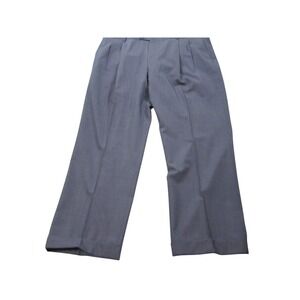 Paul Fredrick Pleated Pants Mens 44 Navy Blue 100% Wool Guabello Italian Fabric